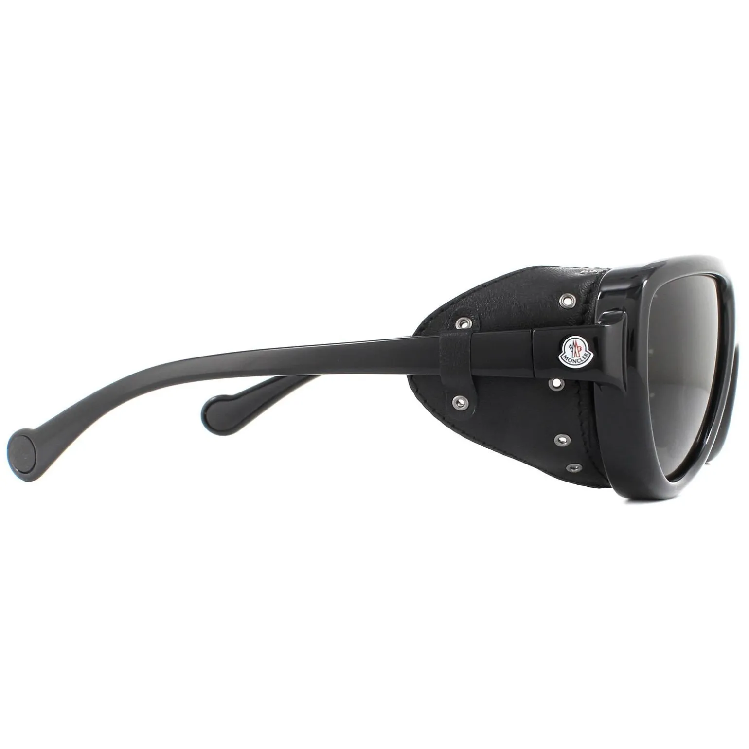 Moncler Sunglasses ML0089 01D Shiny Black Smoke Polarized