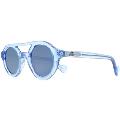 Moncler Sunglasses ML0014 84L Shiny Light Blue Blue
