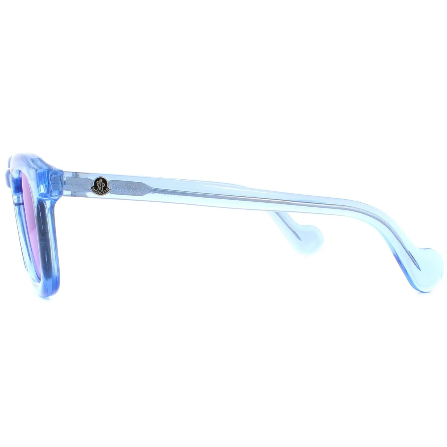 Moncler Sunglasses ML0006 84L Shiny Azure Transparent Blue Mirror