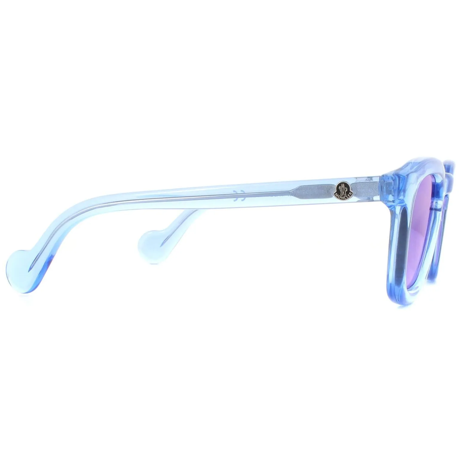 Moncler Sunglasses ML0006 84L Shiny Azure Transparent Blue Mirror