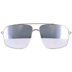 Moncler Sunglasses ML0216-D 16D Shiny Palladium Smoke Silver Mirror Po