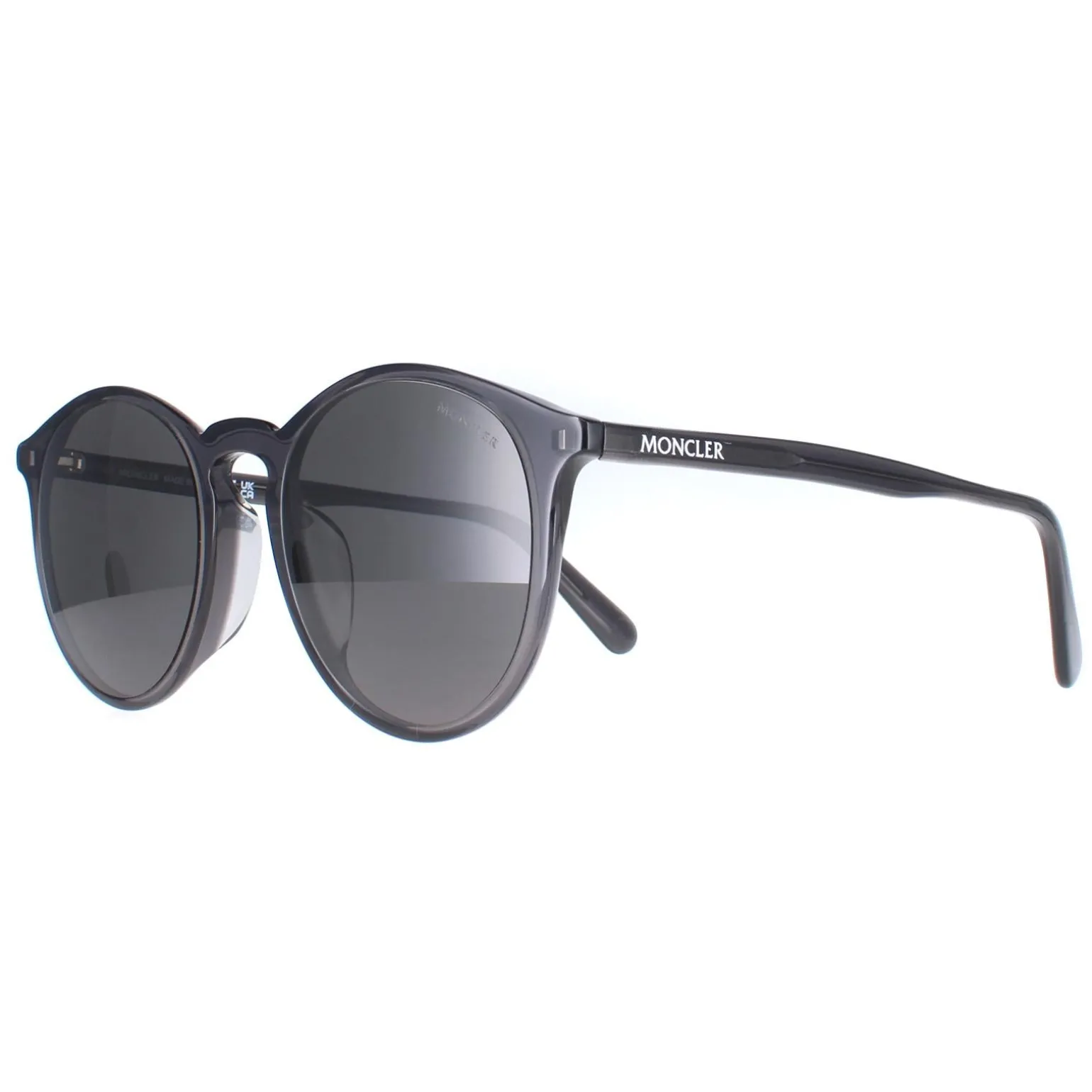 Moncler Sunglasses ML0213-F 01D Shiny Transparent Dark Grey Smoke Pola