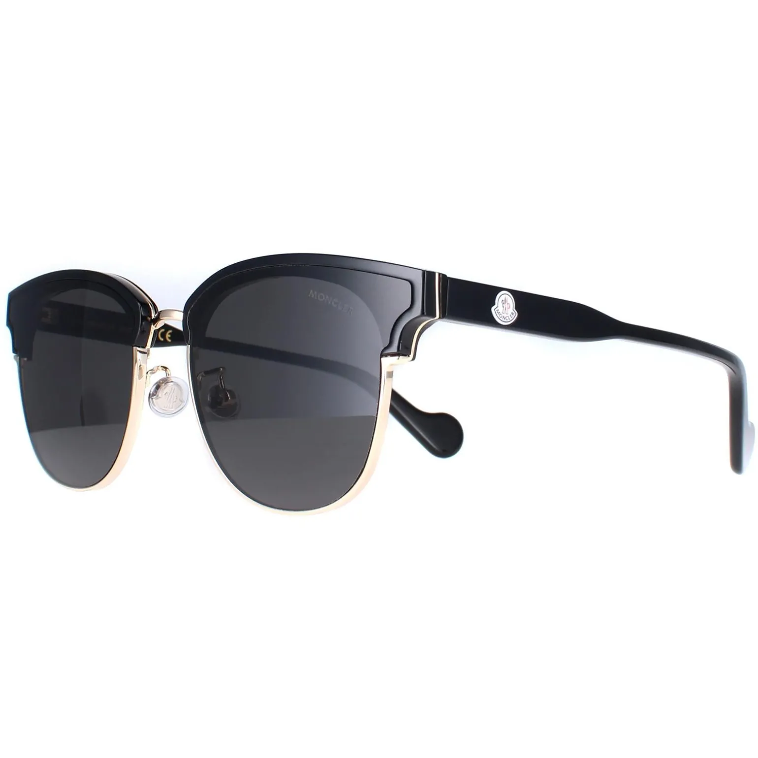 Moncler Sunglasses ML0112-K 01A Shiny Black Gold Dark Grey