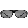 Montana Fit Over Glasses Sunglasses FO2 E Shiny Black Smoke Polarized
