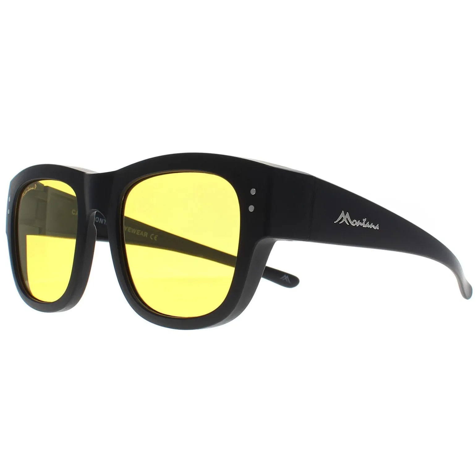 Montana Fit Over Glasses Night Driving Sunglasses FO6 C Matte Black Ye
