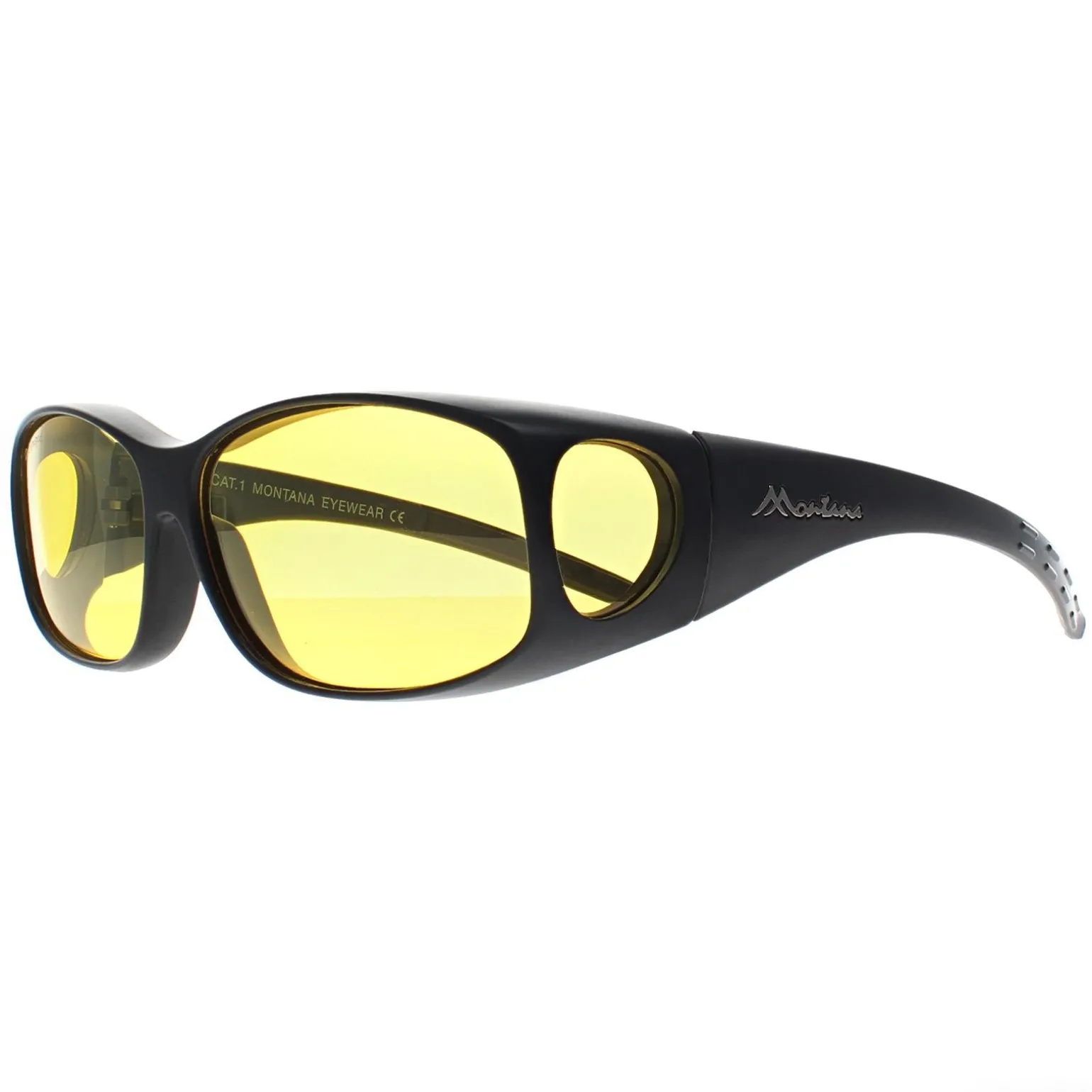 Montana Fit Over Glasses Night Driving Sunglasses MFO1 F Matte Black Y
