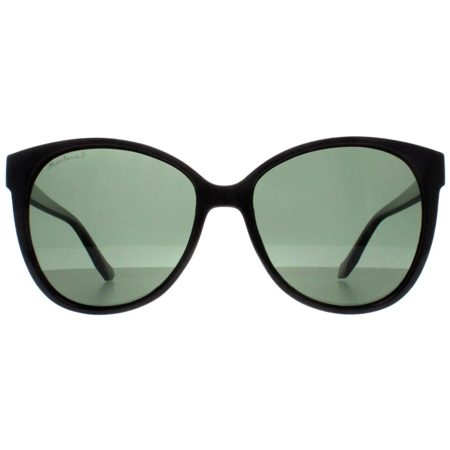 Montana Sunglasses MP74 A Shiny Black G15 Green Polarized