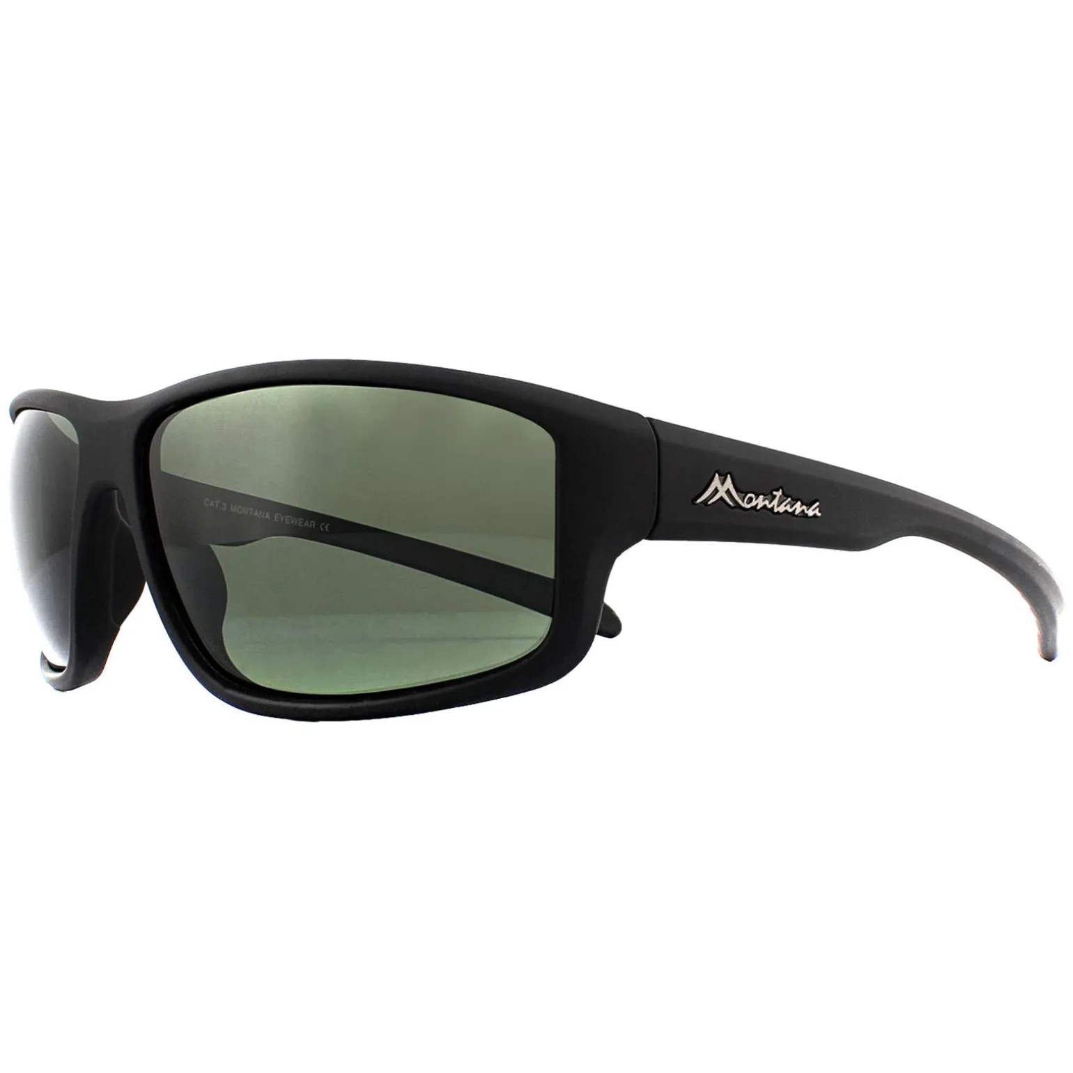 Montana Sunglasses SP313A Black Rubber Green G15 Polarized