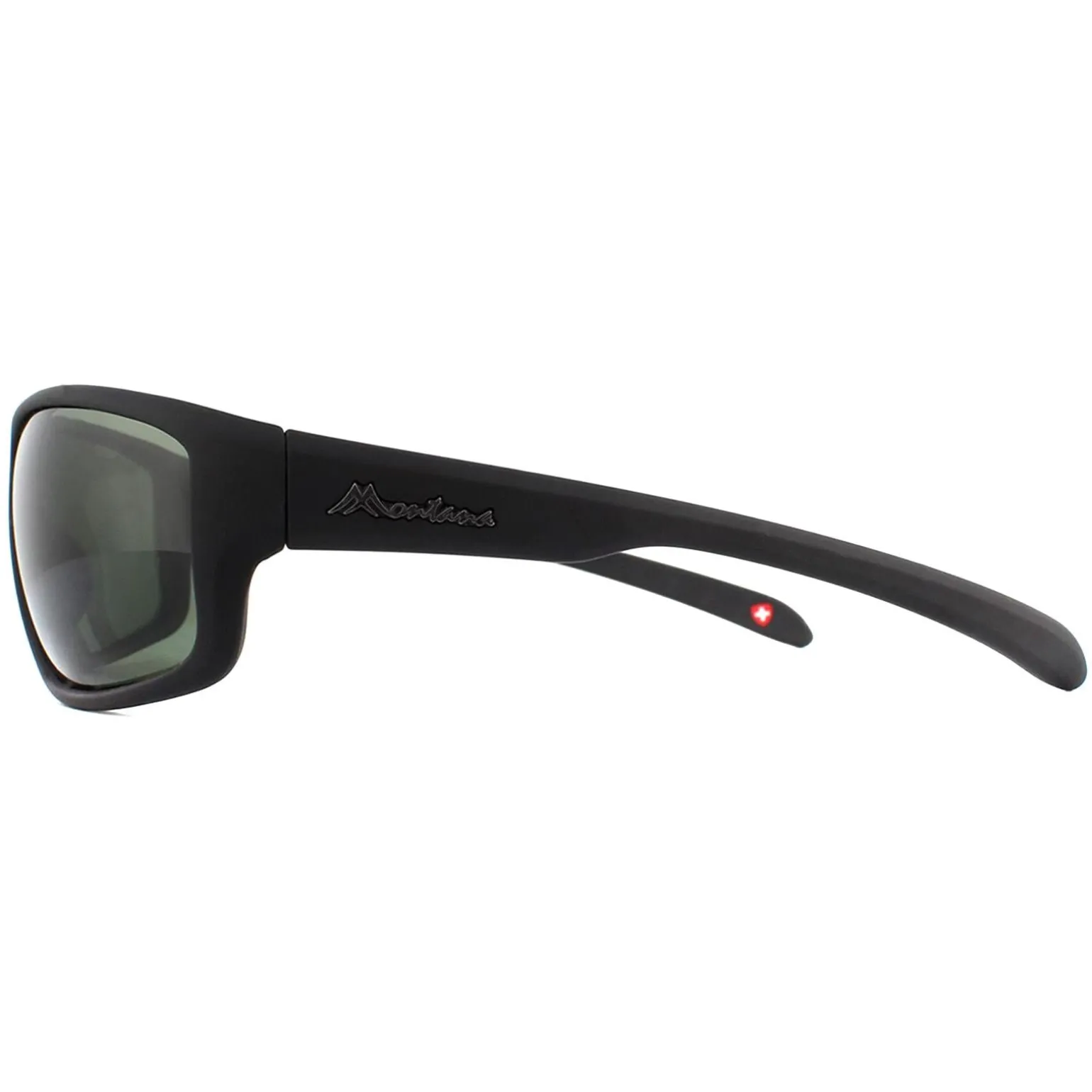 Montana Sunglasses SP313A Black Rubber Green G15 Polarized