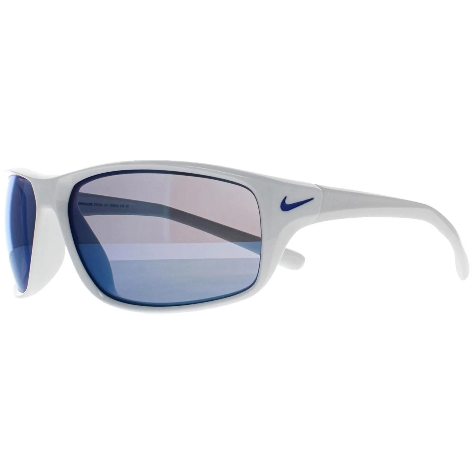 Nike Sunglasses Adrenaline MI EV1134 144 White Blue Mirrored
