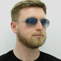Oliver Peoples Sunglasses Benedict 1002 5241/3F Silver Chrome Sapphire