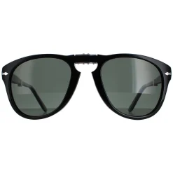 Persol Sunglasses PO0714 95/58 Black Green Polarized Folding 54mm