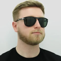 Persol Sunglasses PO0714 95/31 Black Green Folding 54mm
