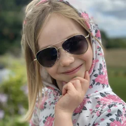 Polaroid Kids Sunglasses 8015/N/NEW 6LB 5Z Ruthenium Green Mirror Pola