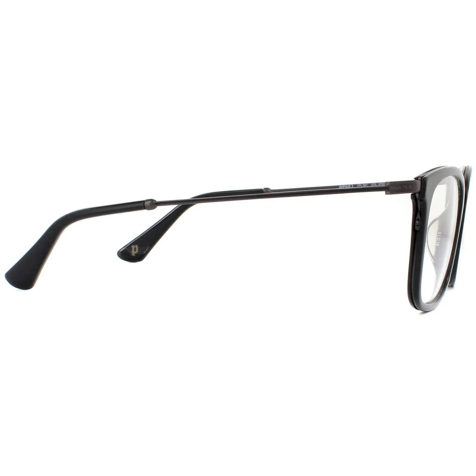 Police Glasses Frames Avenue 3 VPL561 0700 Shiny Black Men