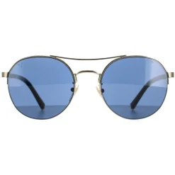 Police Sunglasses SPLA24 Lewis 03 0594 Shiny Light Gold Blue