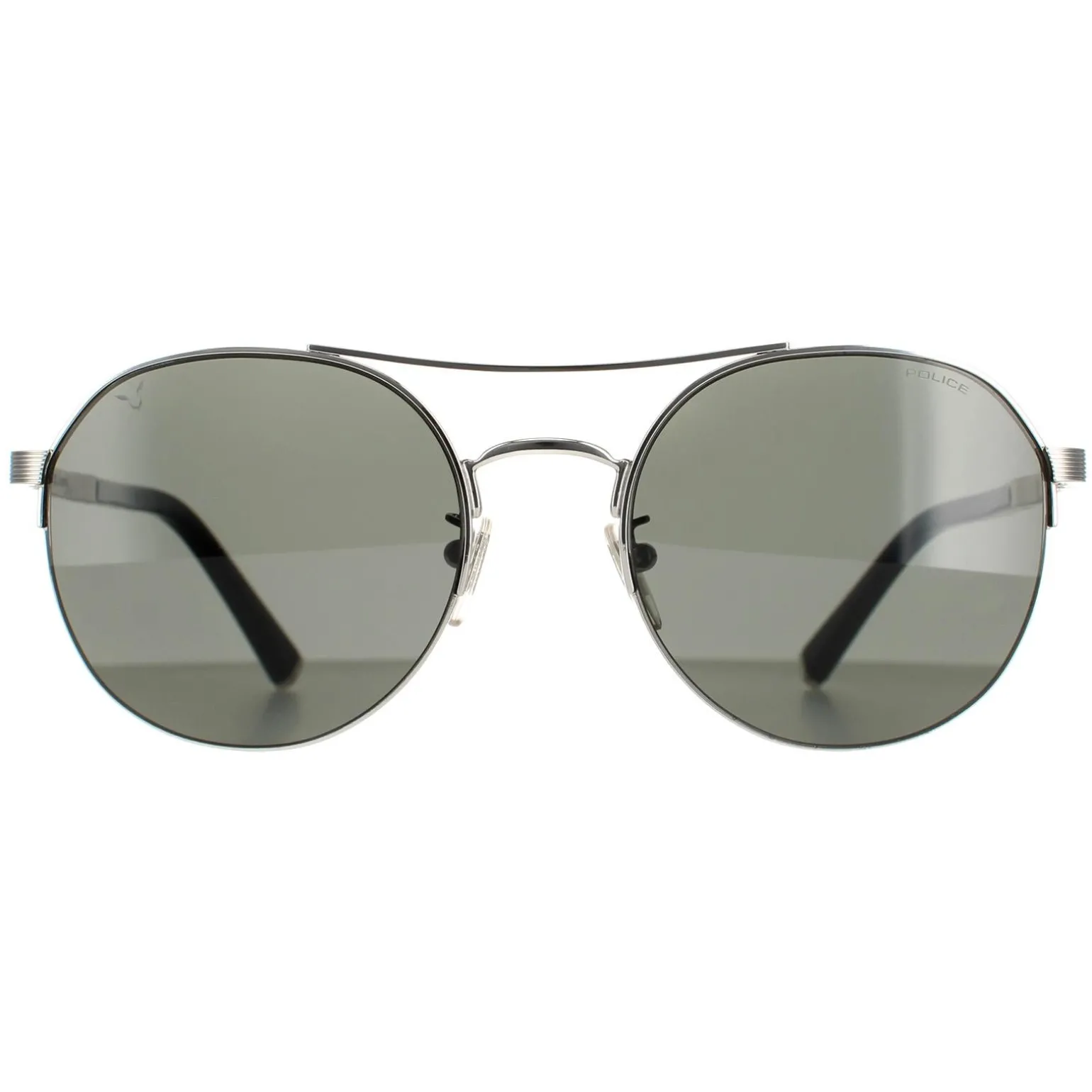 Police Sunglasses SPLA24 Lewis 03 0579 Shiny Full Palladium Smoke Grey