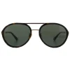 Police Sunglasses SPLA57 Record 2 0300 Shiny Rose Gold Green