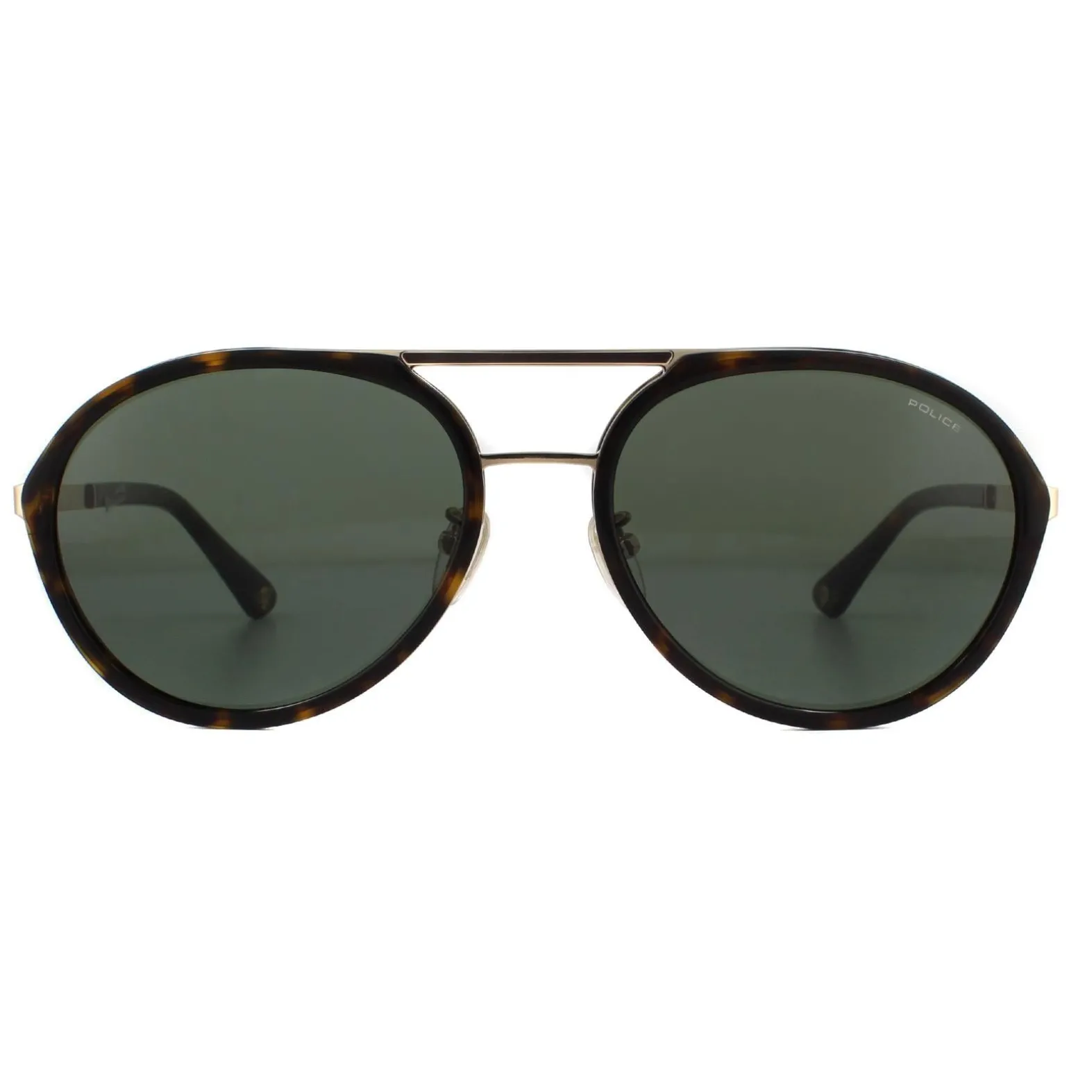 Police Sunglasses SPLA57 Record 2 0300 Shiny Rose Gold Green