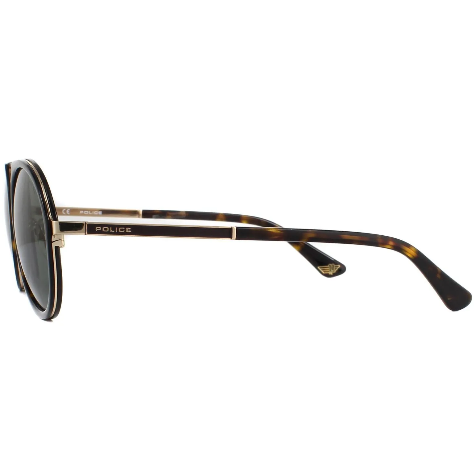Police Sunglasses SPLA57 Record 2 0300 Shiny Rose Gold Green