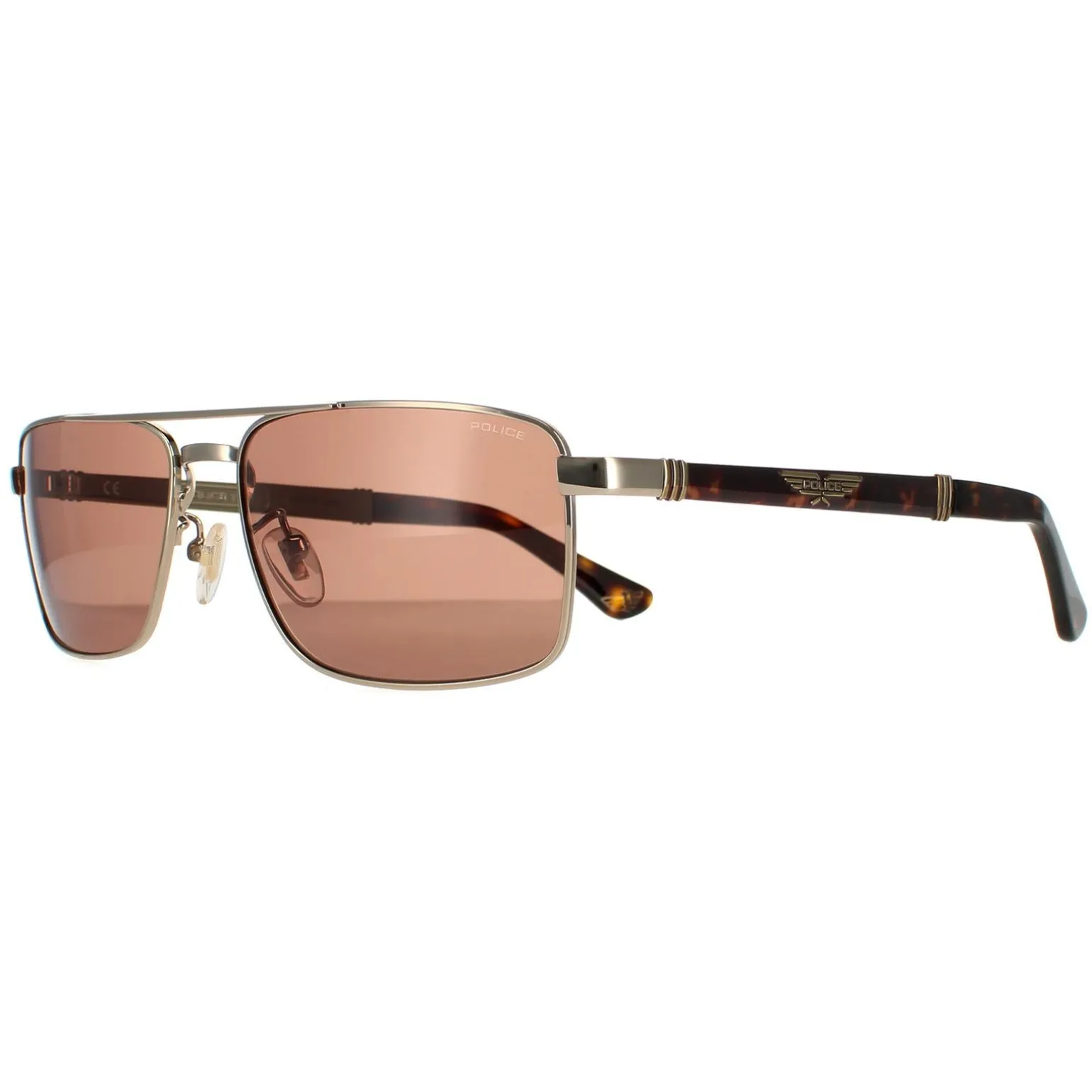 Police Sunglasses SPLB43 Origins 37 02A8 Shiny Grey Gold Brown