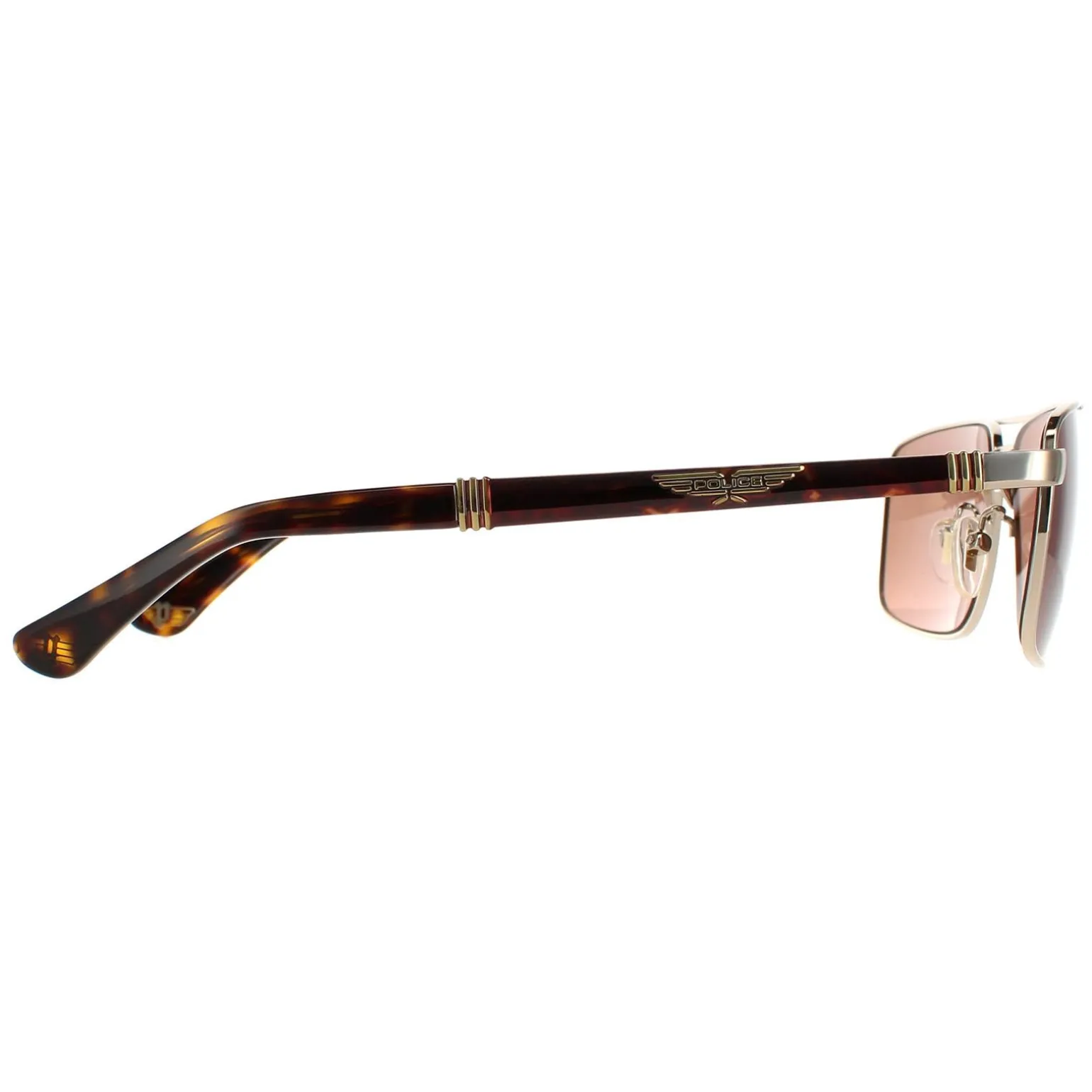 Police Sunglasses SPLB43 Origins 37 02A8 Shiny Grey Gold Brown