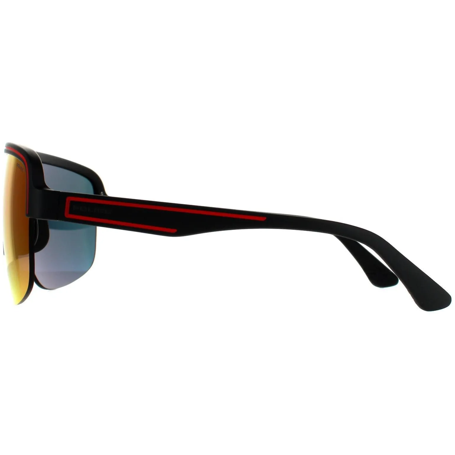 Police Sunglasses SPLB47M Arcade 3 6VPX Matte Dark Grey Multilayer Red