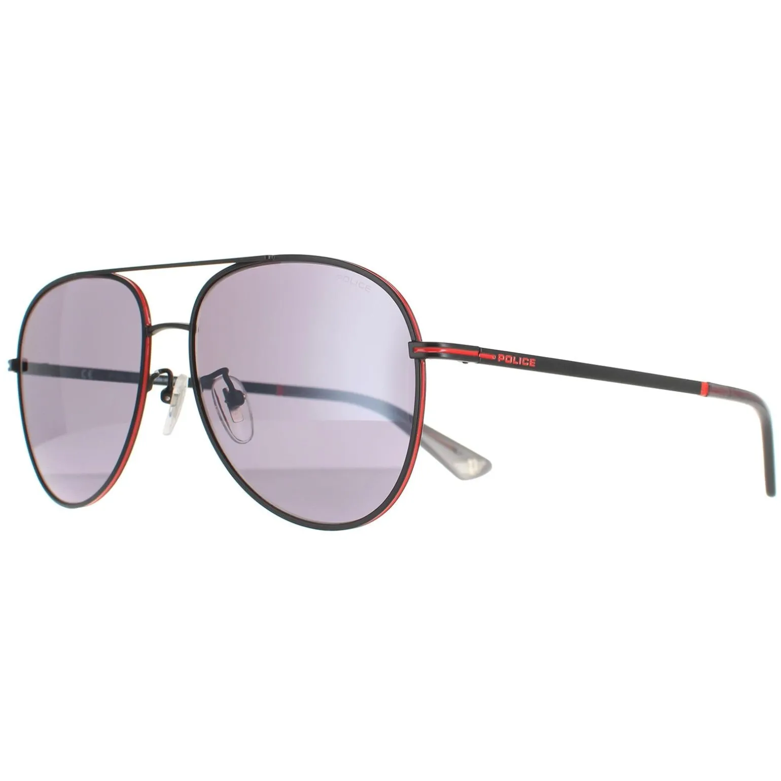 Police Sunglasses SPL777C Chief 1 8U6X Matte Black Smoke Mirror Silver