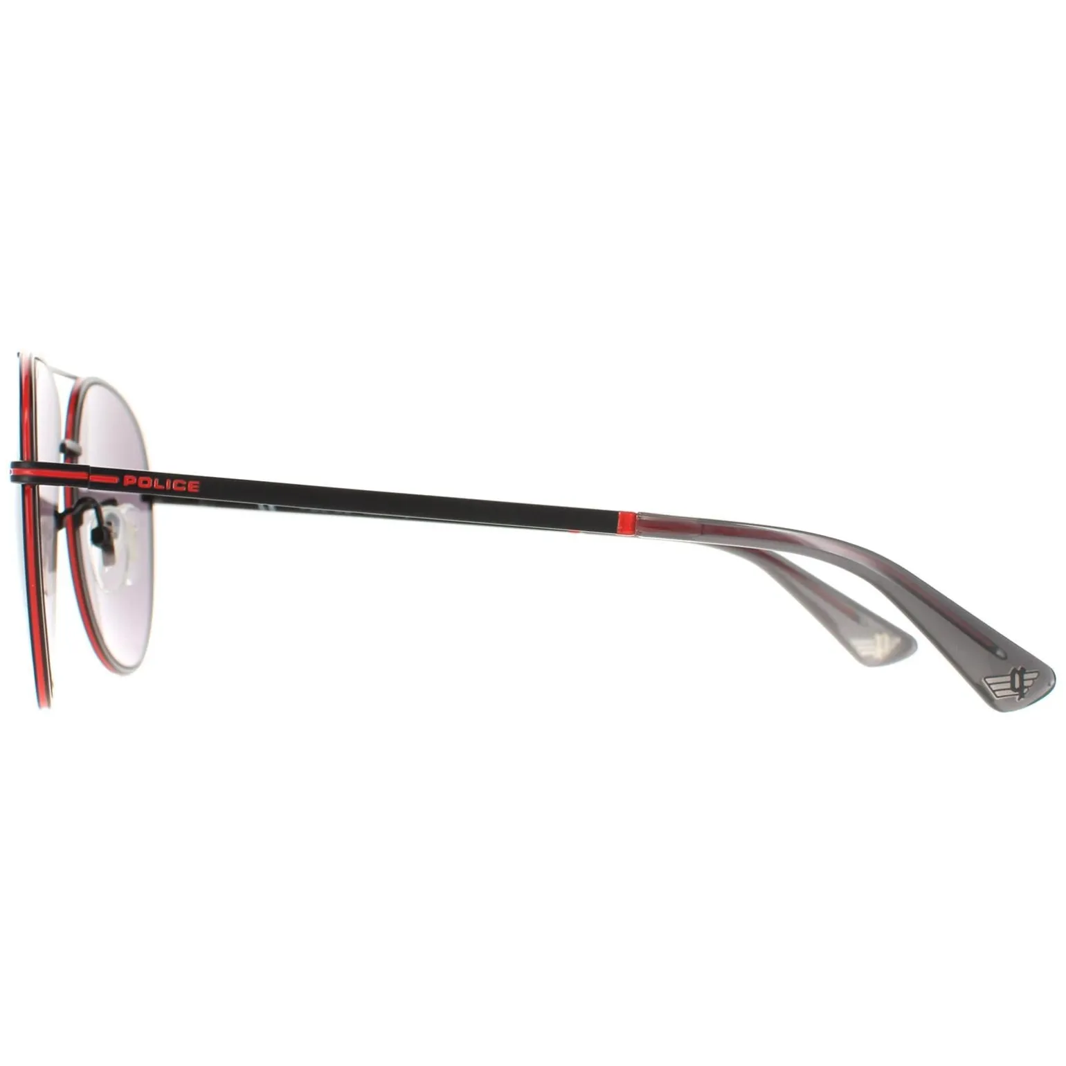 Police Sunglasses SPL777C Chief 1 8U6X Matte Black Smoke Mirror Silver