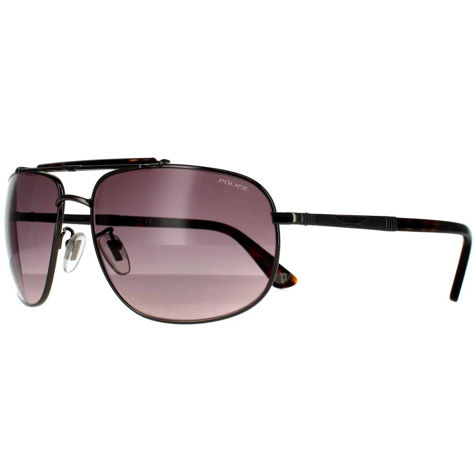 Police Sunglasses SPLD44 Origins 45 0584 Shiny Gunmetal Grey Smoke Gre