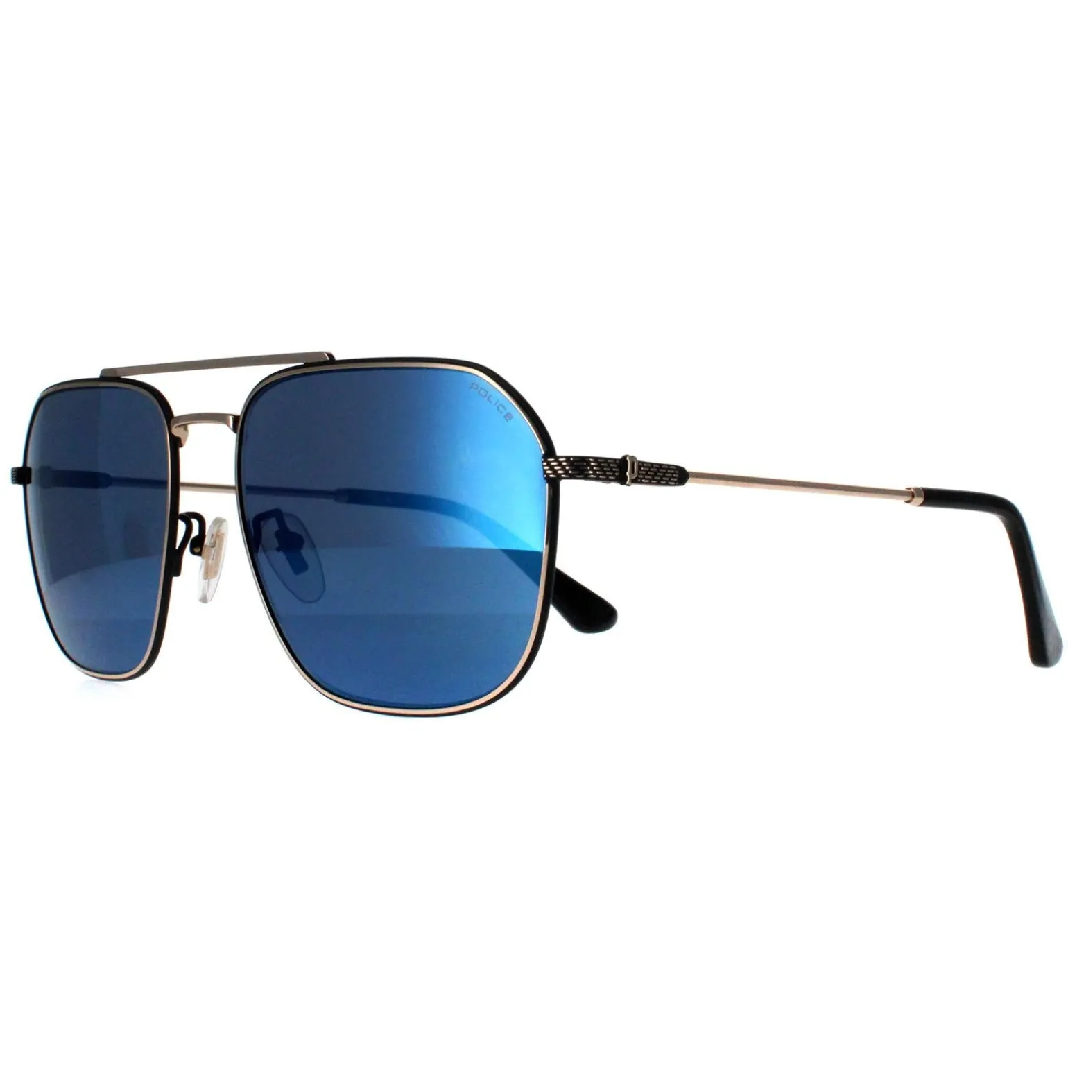 Police Sunglasses SPLF64 Octane 1 300B Shiny Pink Gold Smoke Mirror Bl
