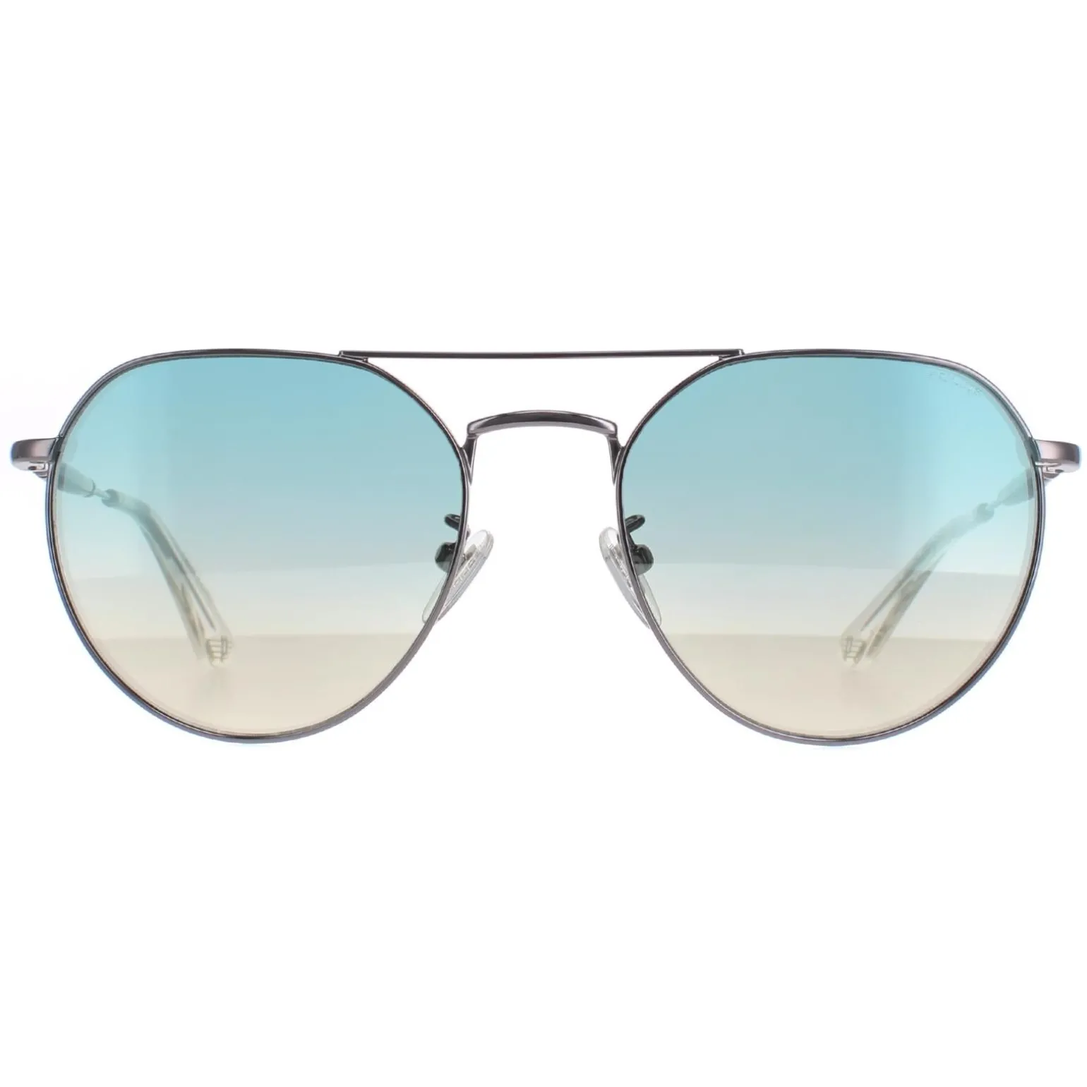 Police Sunglasses SPLF14 Urban 7 509B Shiny Ruthenium Smoke Mirror Sil