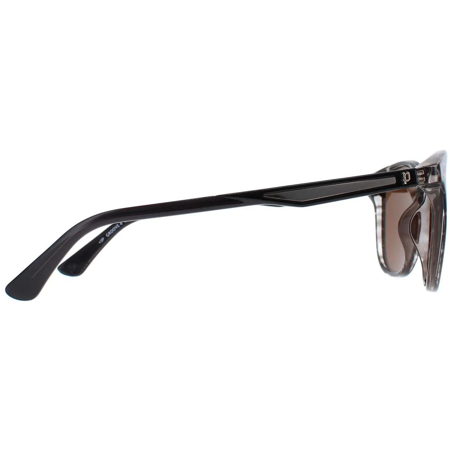 Police Sunglasses SPLF18E 6BZP Striped Grey Brown Polarized