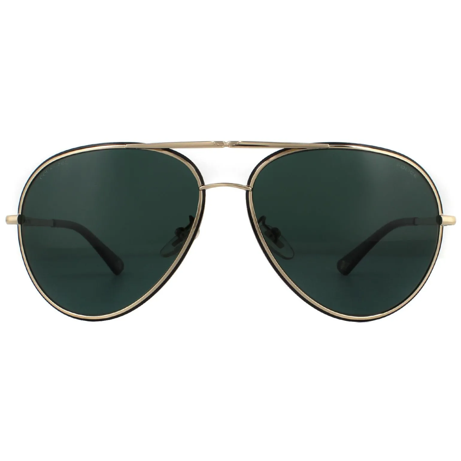 Police Sunglasses SPL966N Origins 12 301P Rose Gold Shiny Black Green