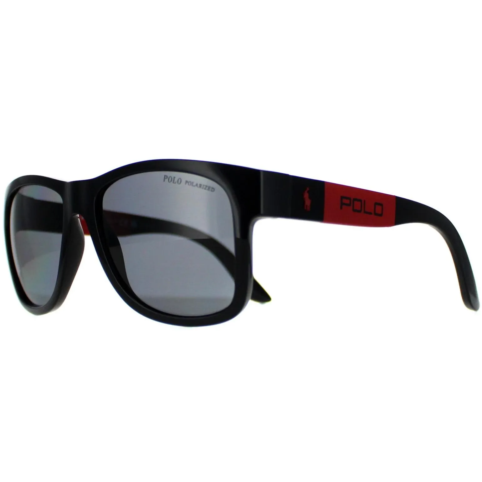 Polo Ralph Lauren Sunglasses PH4162 500181 Shiny Black Grey Polarised