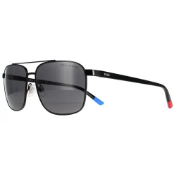 Polo Ralph Lauren Sunglasses PH3135 900381 Shiny Black Grey Polarized
