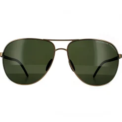 Porsche Design Sunglasses P8651 B Gold Green Grey Polarized