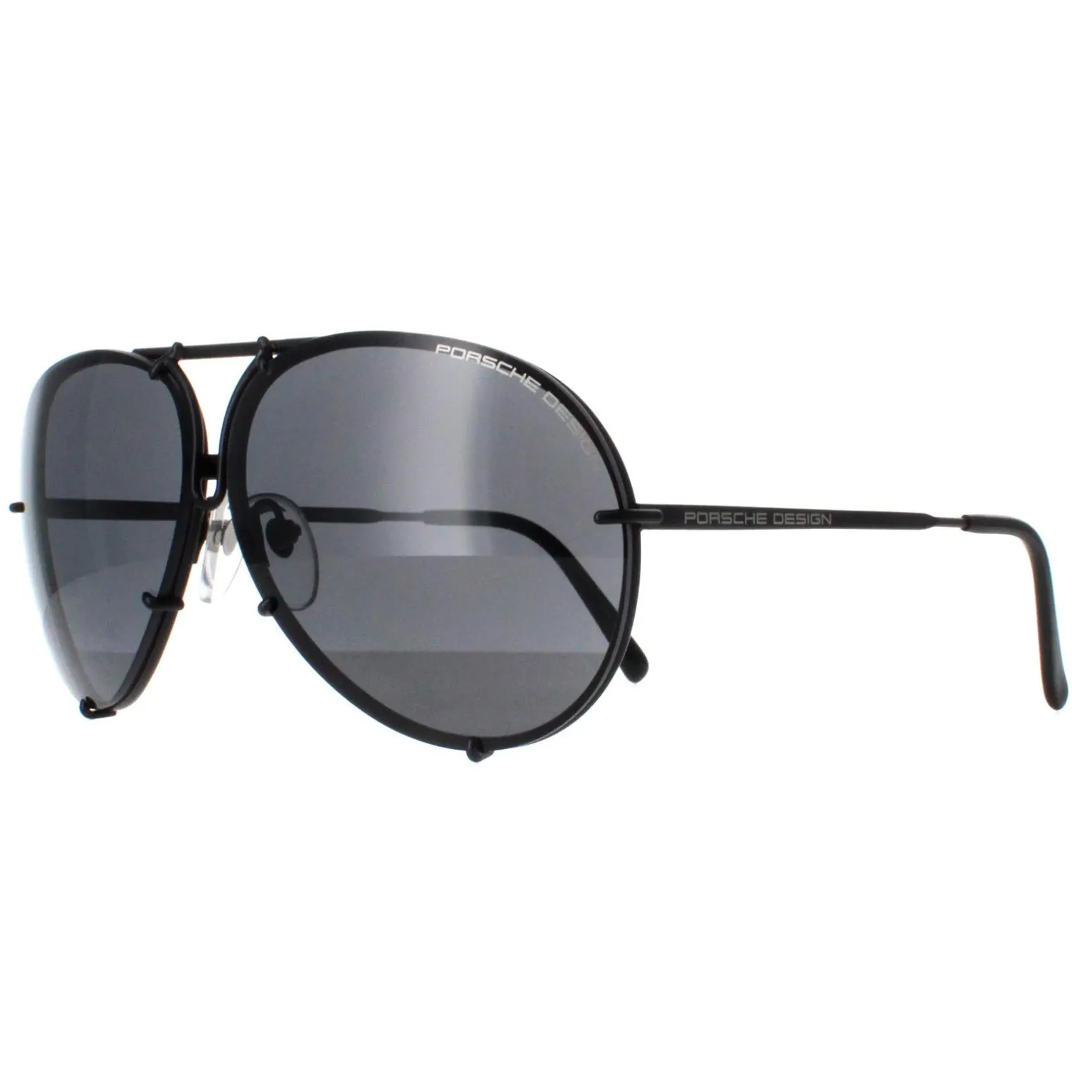 Porsche Design Sunglasses P8478 D Matte Black Dark Green & Spare Brown