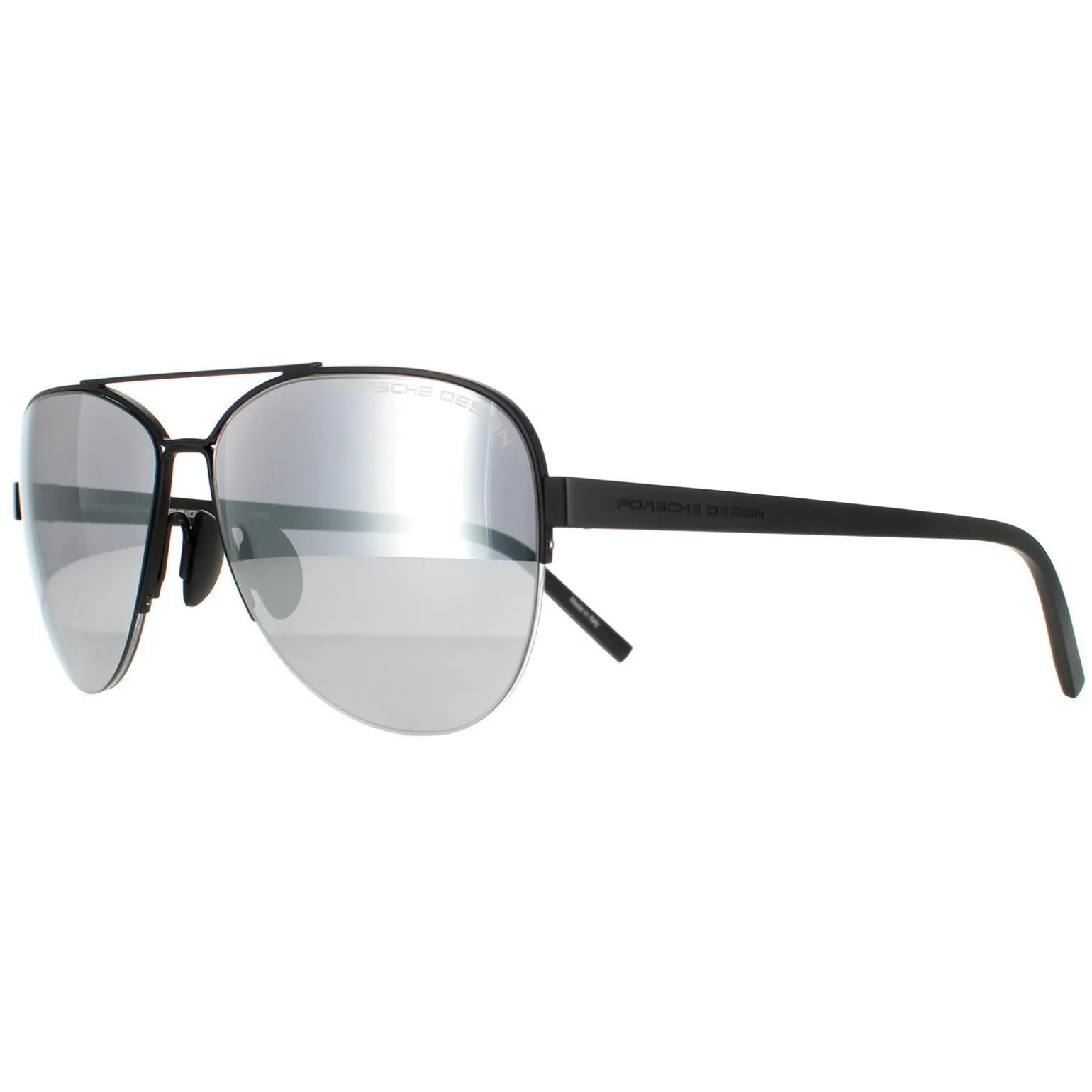 Porsche Design Sunglasses P8676 A Black Mercury Silver Mirror