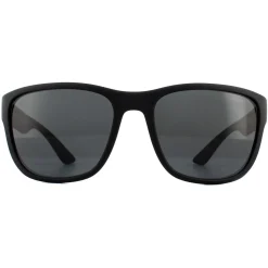 Prada Sport Sunglasses Mens PS01US DG05S0 - Rectangle Black Rubber Fra