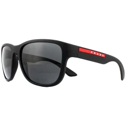 Prada Sport Sunglasses Mens PS01US DG05S0 - Rectangle Black Rubber Fra