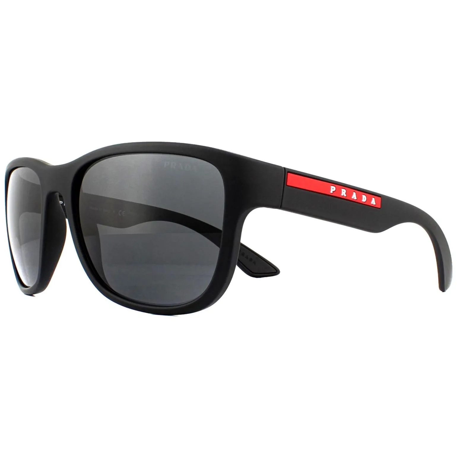 Prada Sport Sunglasses Mens PS01US DG05S0 - Rectangle Black Rubber Fra