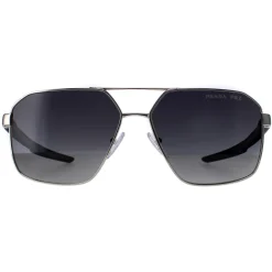 Prada Sport Sunglasses PS55WS 1BC06G Silver Grey Gradient Polarized