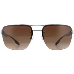 Prada Sport Sunglasses PS60US DG1724 Gunmetal Rubber Brown Gradient Po