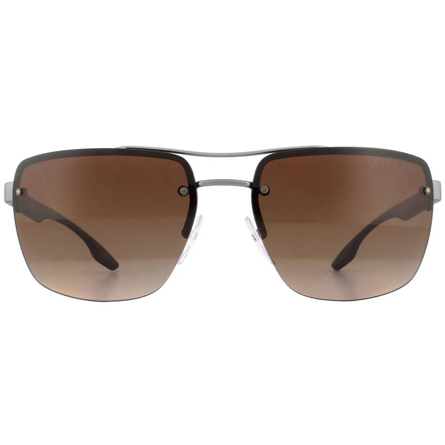 Prada Sport Sunglasses PS60US DG1724 Gunmetal Rubber Brown Gradient Po