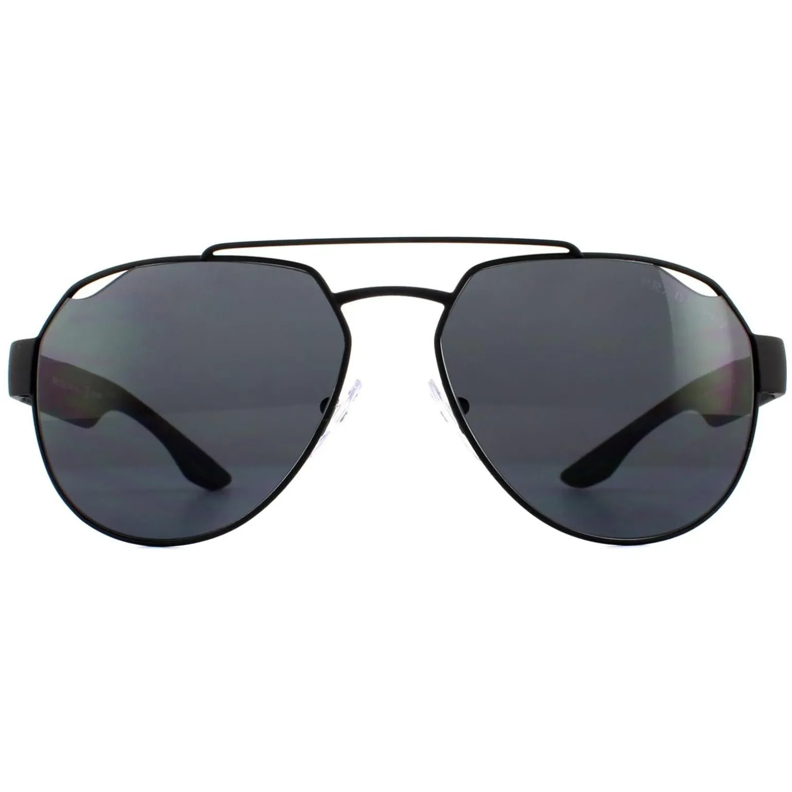 Prada Sport Sunglasses PS57US DG05Z1 Black Rubber Grey Polarized