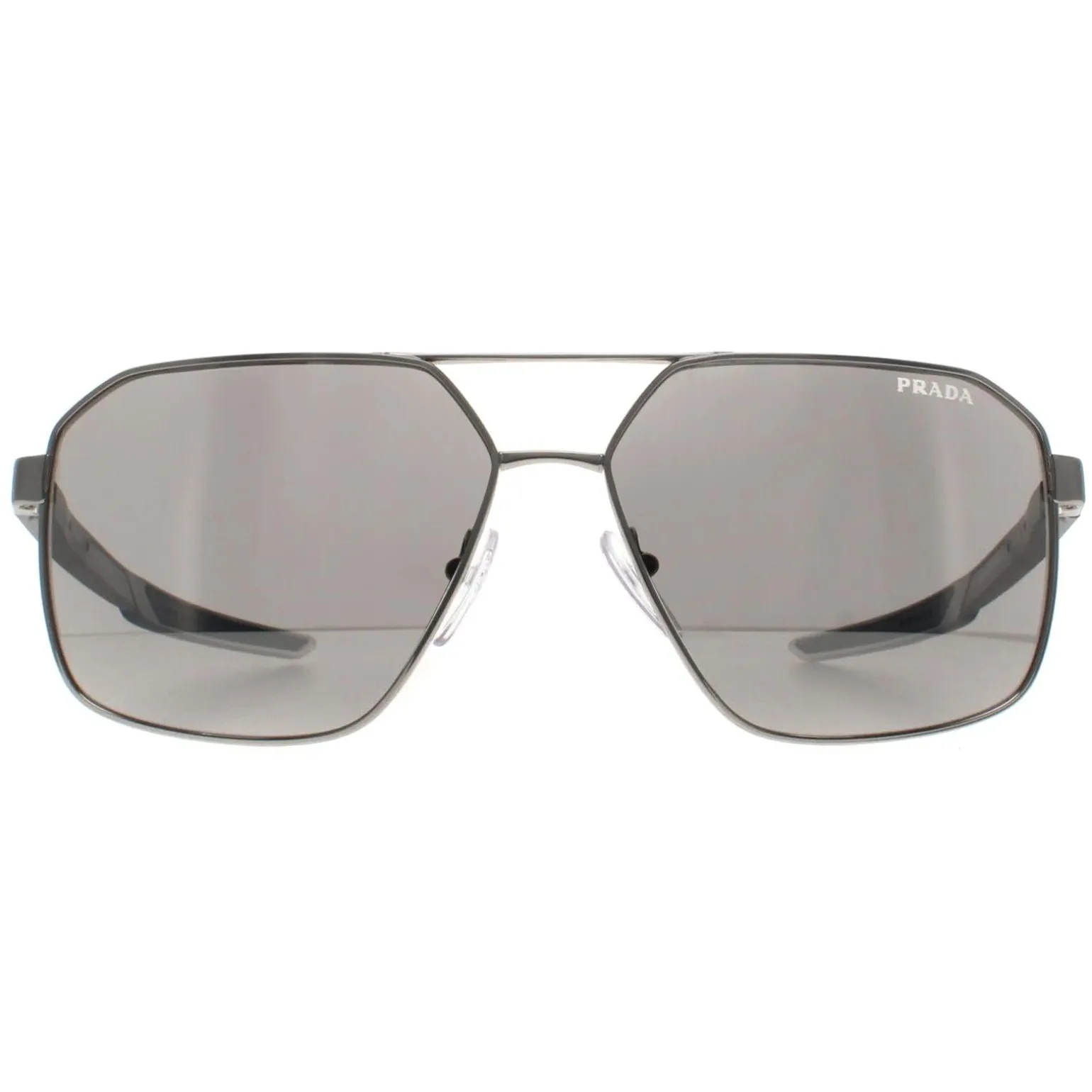 Prada Sport Sunglasses PS55WS 1BC07F Silver Light Grey Silver Mirror