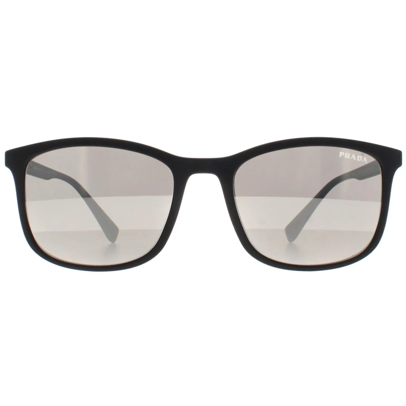 Prada Sport Sunglasses PS01TS DG02B0 Black Rubber Light Grey Silver Mi