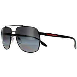 Prada Sport Sunglasses PS55VS 1BO5W1 Matte Black Grey Gradient Polariz