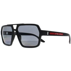 Prada Sport Sunglasses PS01XS DG002G Black Rubber Dark Grey Polarized
